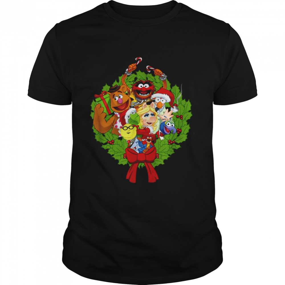 The Muppets Muppet Group Wreath Kid Christmas shirt