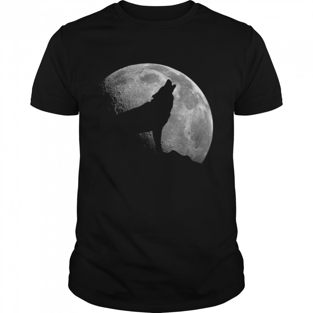 Wolf And Full Moon Silhouette Howling shirt