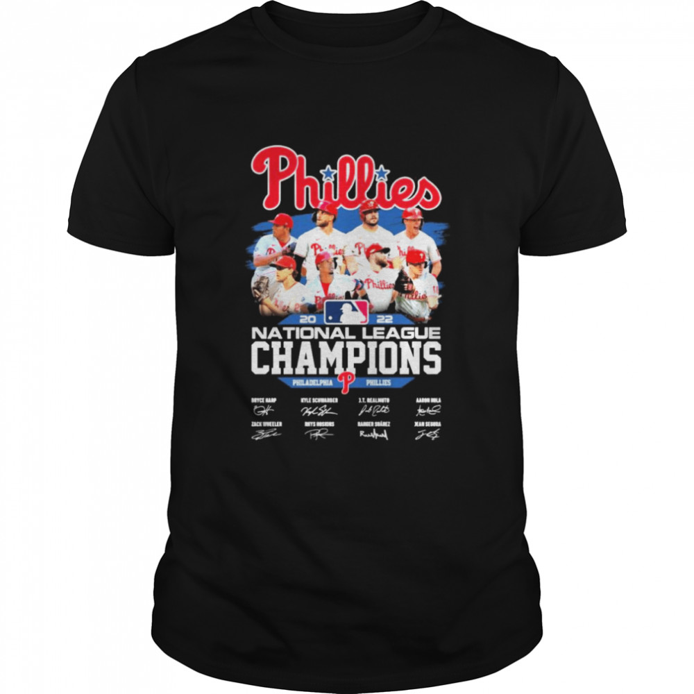 Philadelphia Phillies team 2022 National League Champions signatures shirt