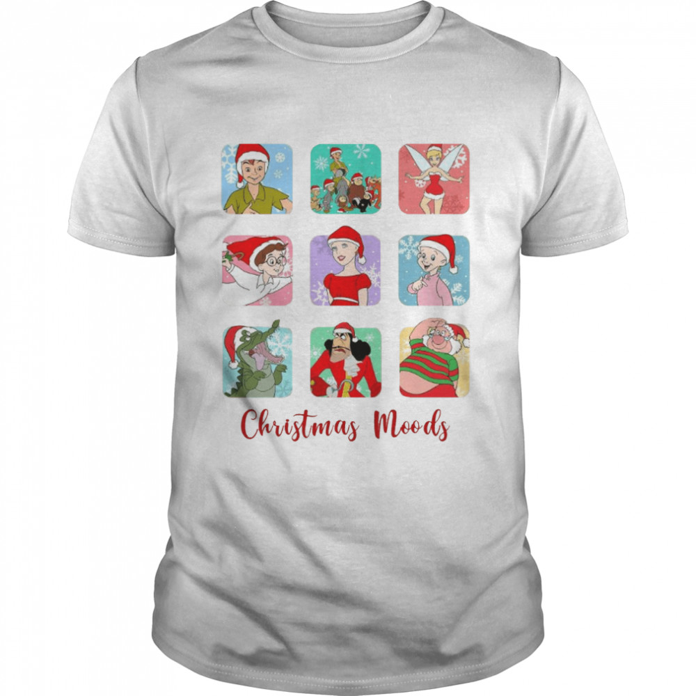 Disney Peter Pan Tinker Bell Characters Christmas Moods shirt
