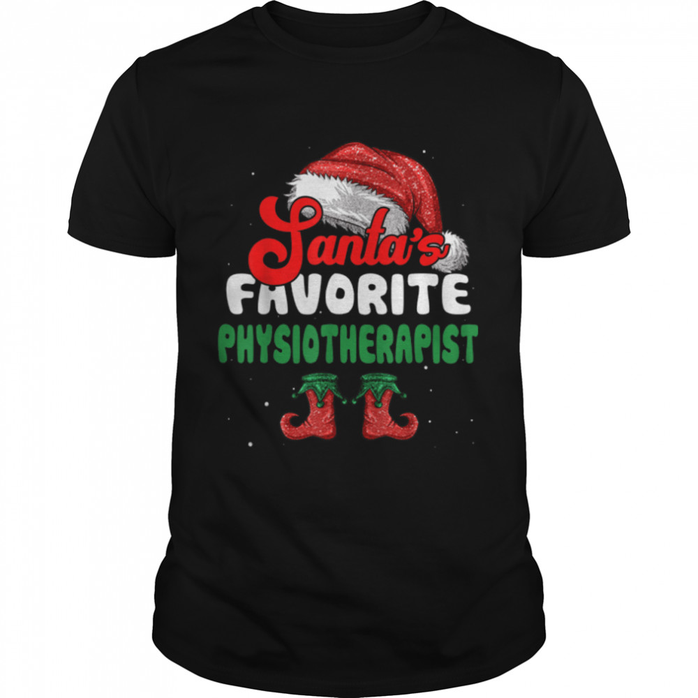 Funny Santa's Favorite Physiotherapist Christmas T-Shirt B0BKLH7WK3