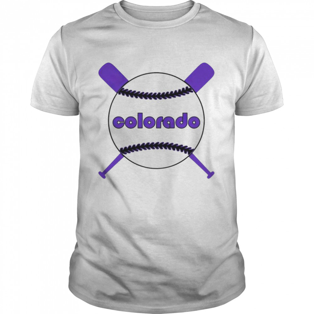 Colorado Retro Throwback With Crossed Bats Baseball shirts