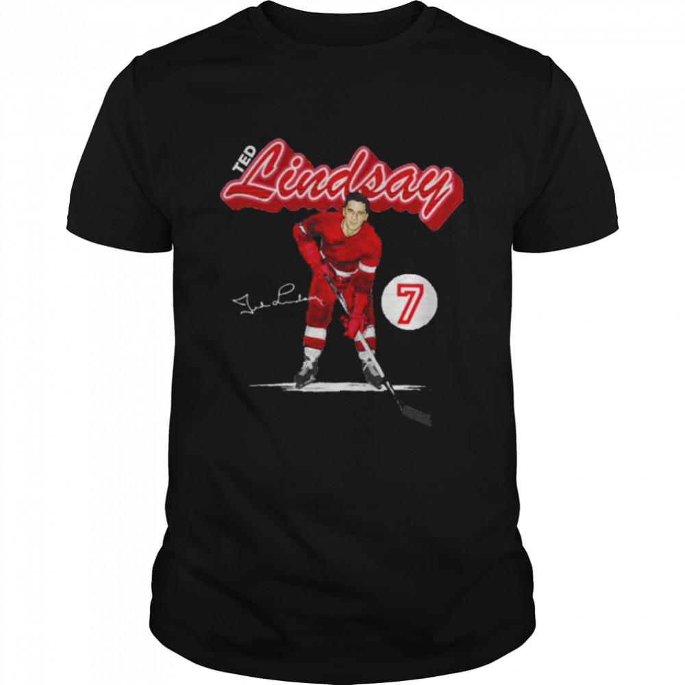 Ted Lindsay Detroit Red Wings no 7 retro shirt