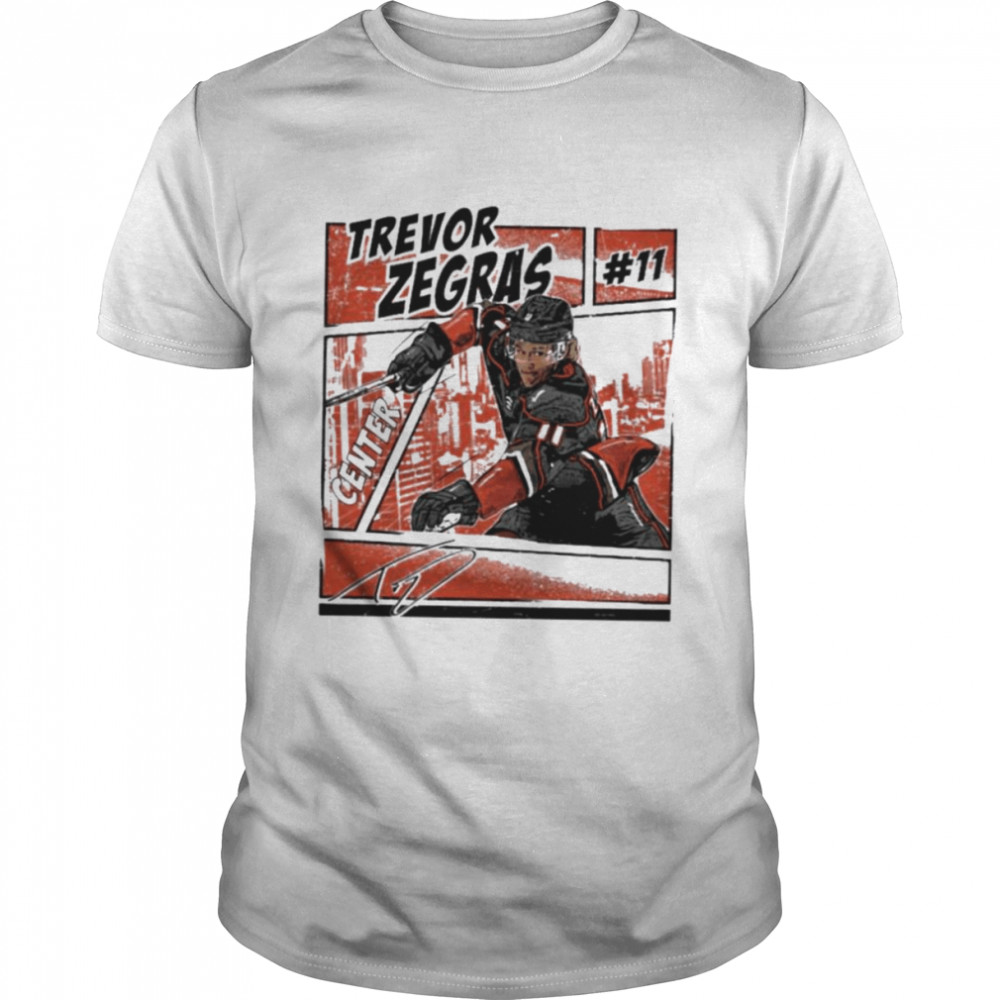 Trevor Zegras center Anaheim Ducks comic shirt