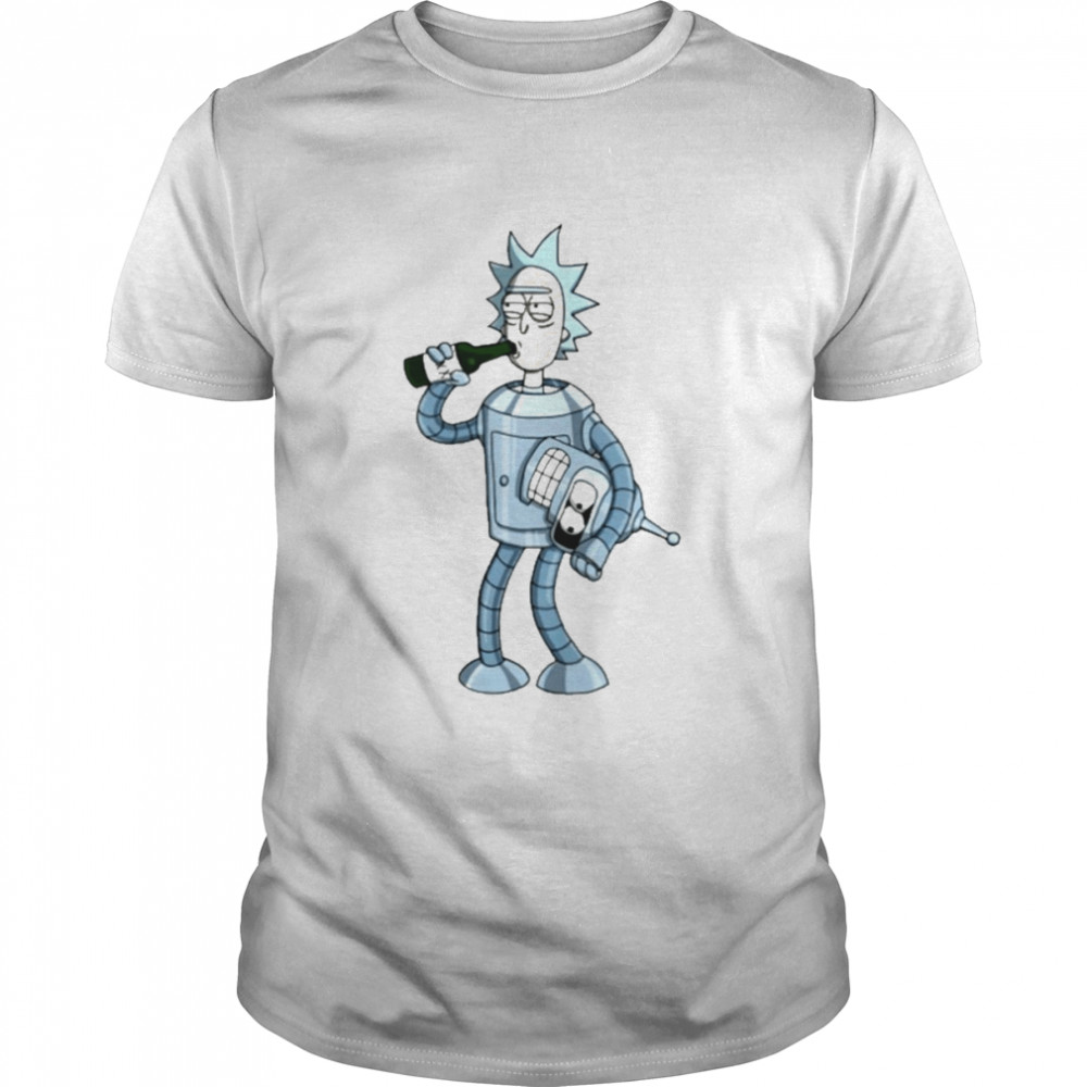 Futurama style rick and morty T-shirt