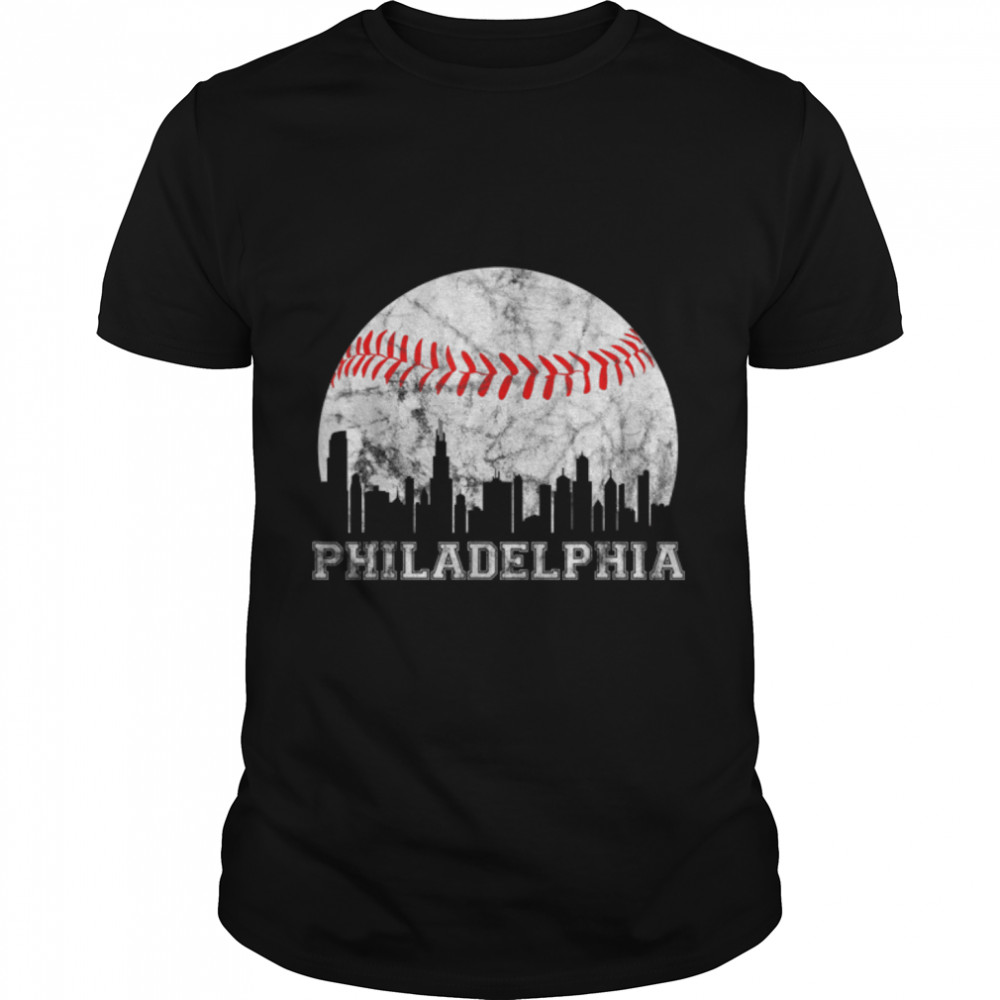 Philly skyline shirt - Vintage Philadelphia Baseball Fans T-Shirt B0BKVD4GYZ