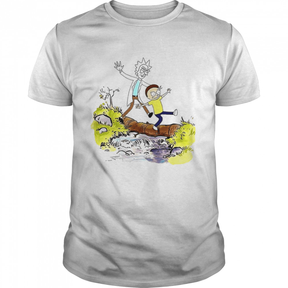 Rick and Morty X Calvin and Hobbes shirt