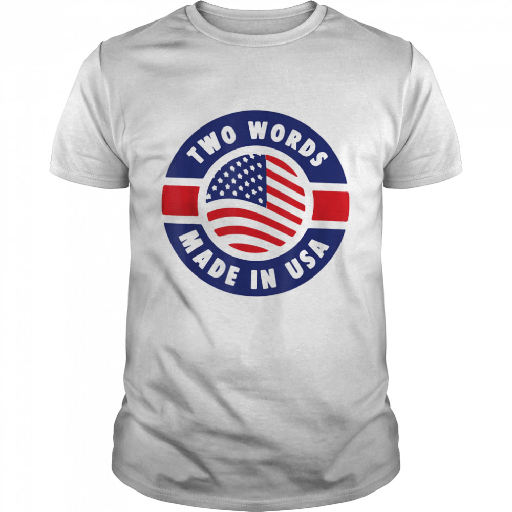 Two Words Made In America Anti-Biden USA Flag T-Shirt