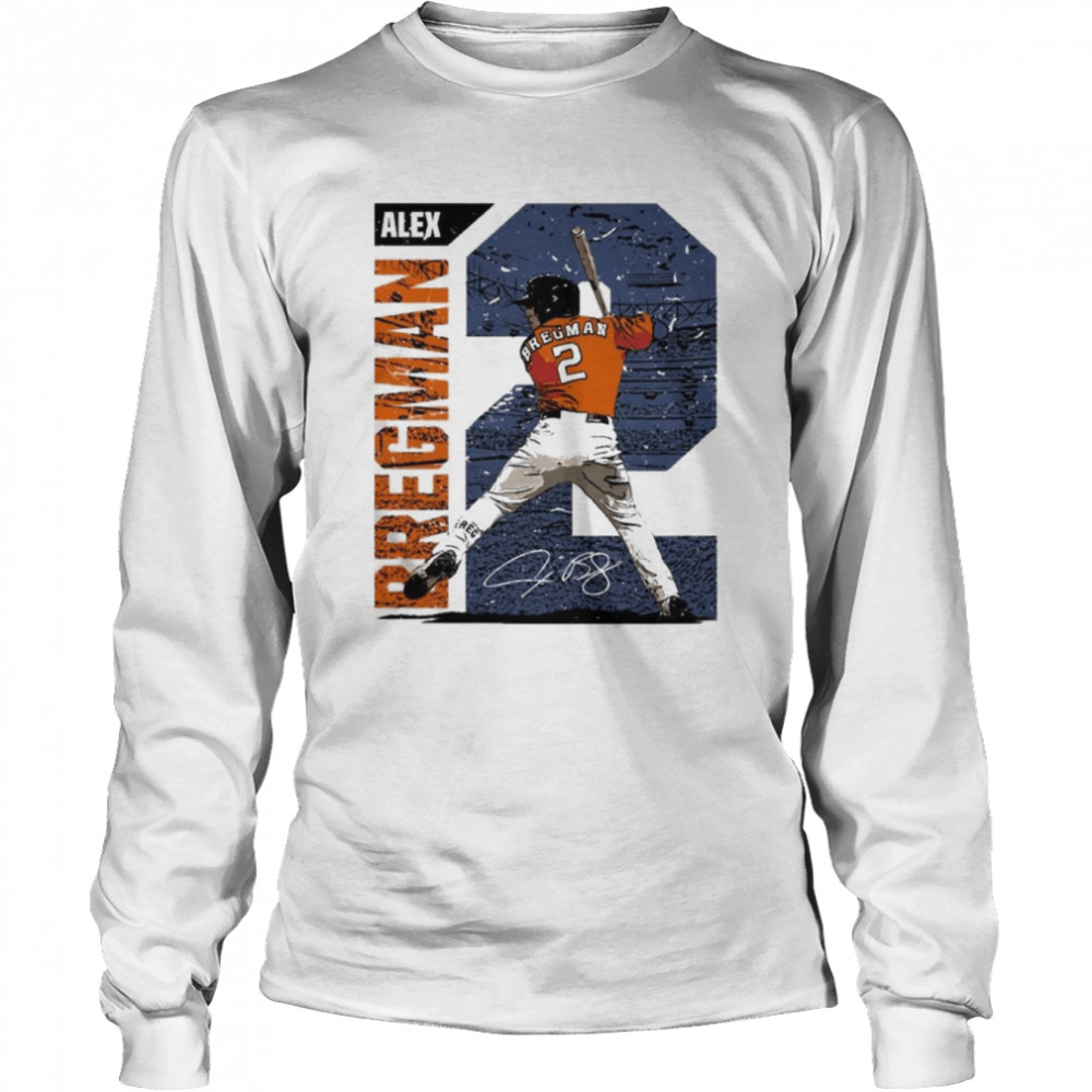 Baseball Houston Astros Alex Bregman signature t-shirt Long Sleeved T-shirt