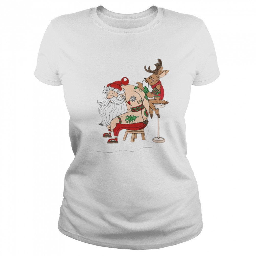 Best reindeer tattoo for Santa Claus Christmas shirt Classic Women's T-shirt