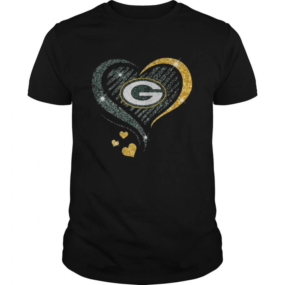 Green Bay Packers football Heart Diamond shirt