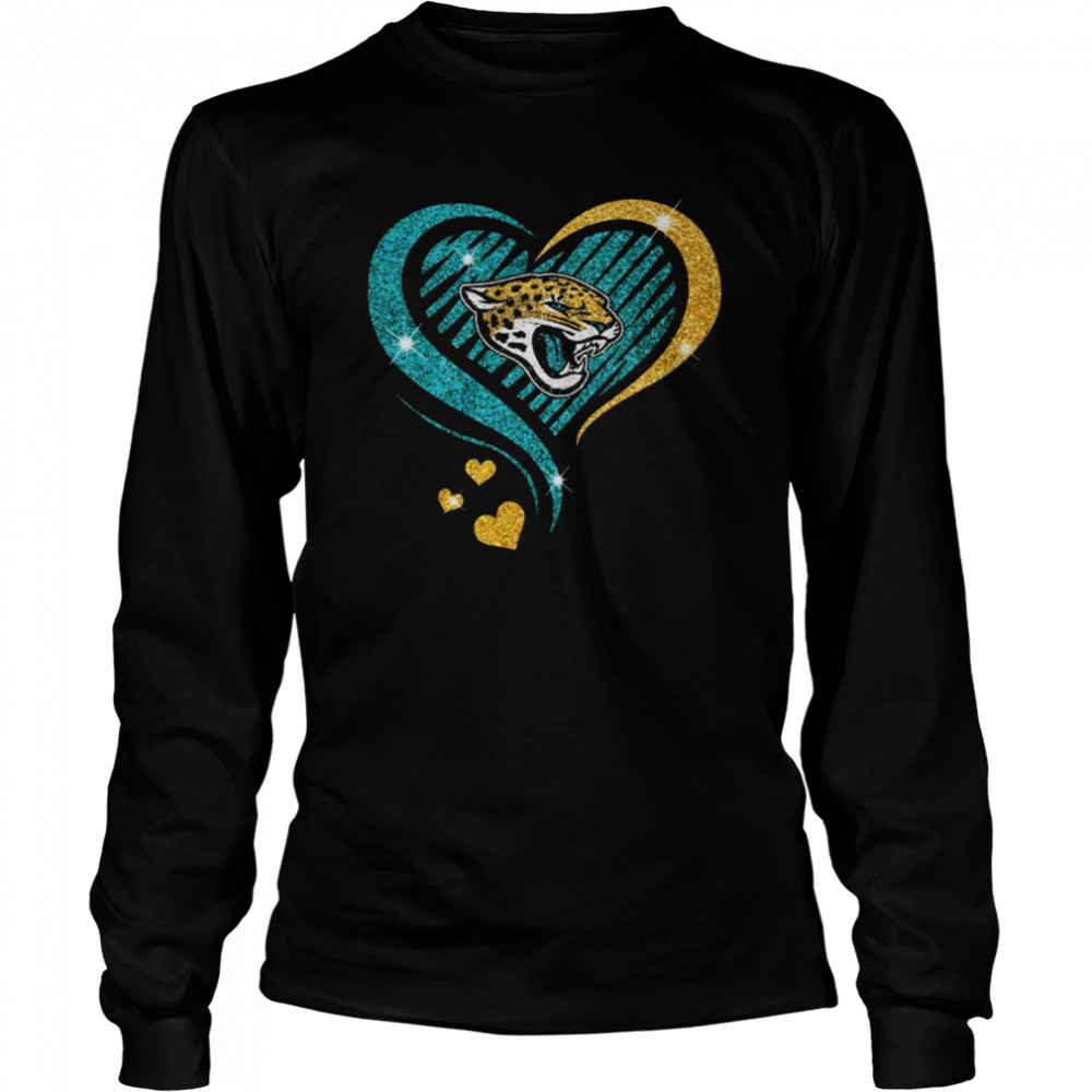 Jacksonville Jaguars football Heart Diamond shirt Long Sleeved T-shirt