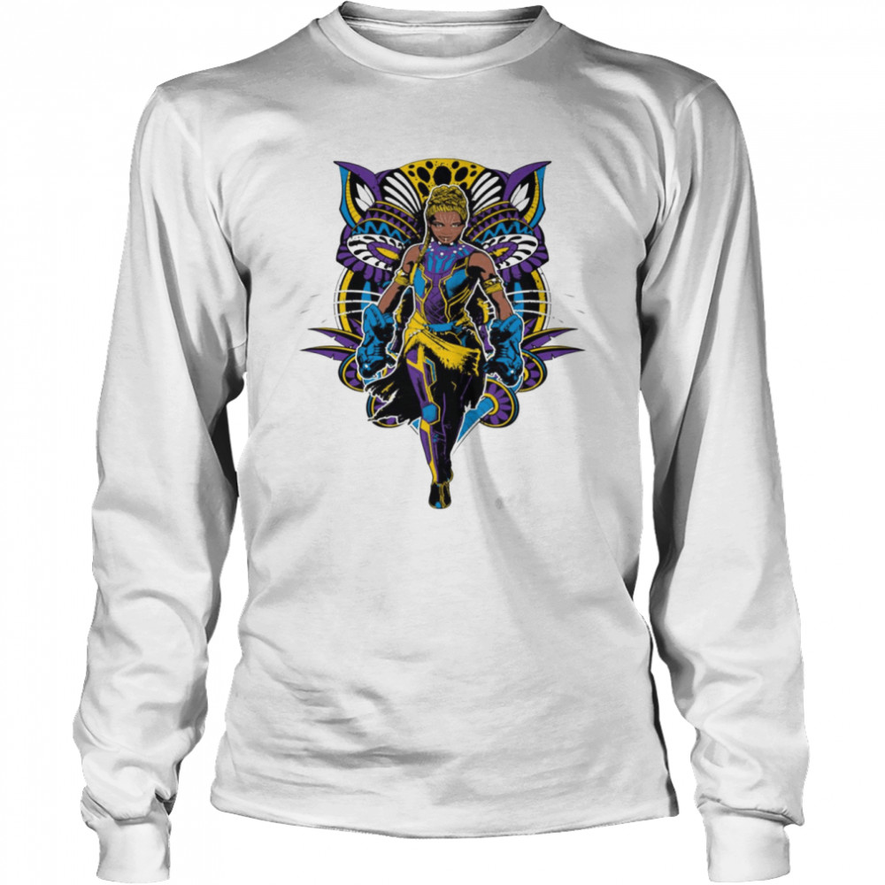 King Shuri With Tribal Panther Square Black Panther shirt Long Sleeved T-shirt