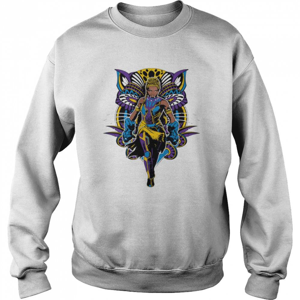 King Shuri With Tribal Panther Square Black Panther shirt Unisex Sweatshirt
