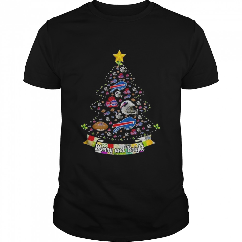 Merry And Bright Buffalo Bills NFL Christmas Tree 2022 Shirt