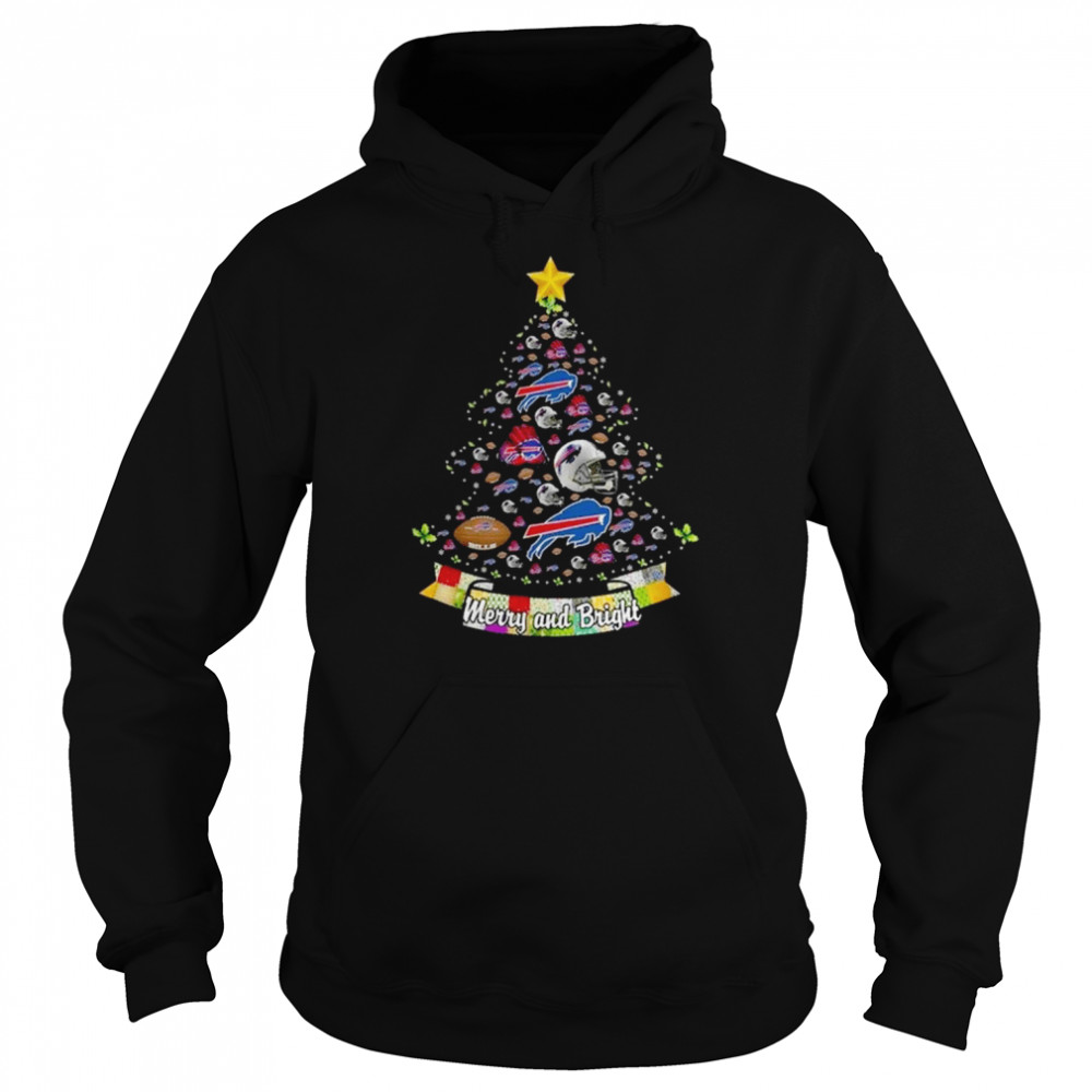Merry And Bright Buffalo Bills NFL Christmas Tree 2022 Unisex Hoodie