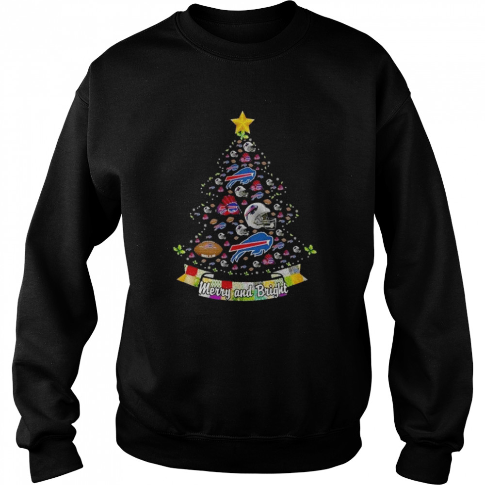 Merry And Bright Buffalo Bills NFL Christmas Tree 2022 Unisex Sweatshirt