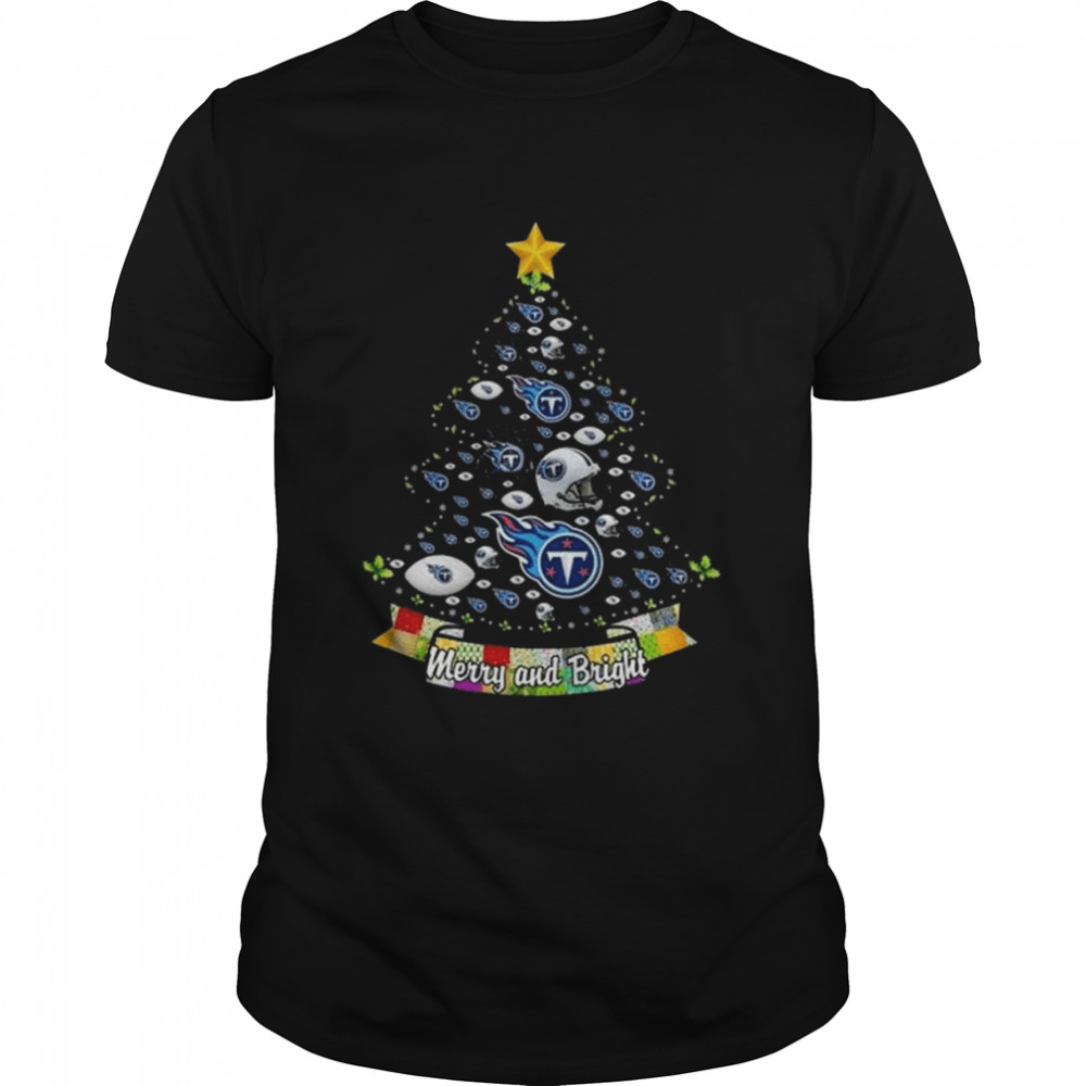 Merry And Bright Tennessee Titans NFL Christmas Tree 2022 Shirt