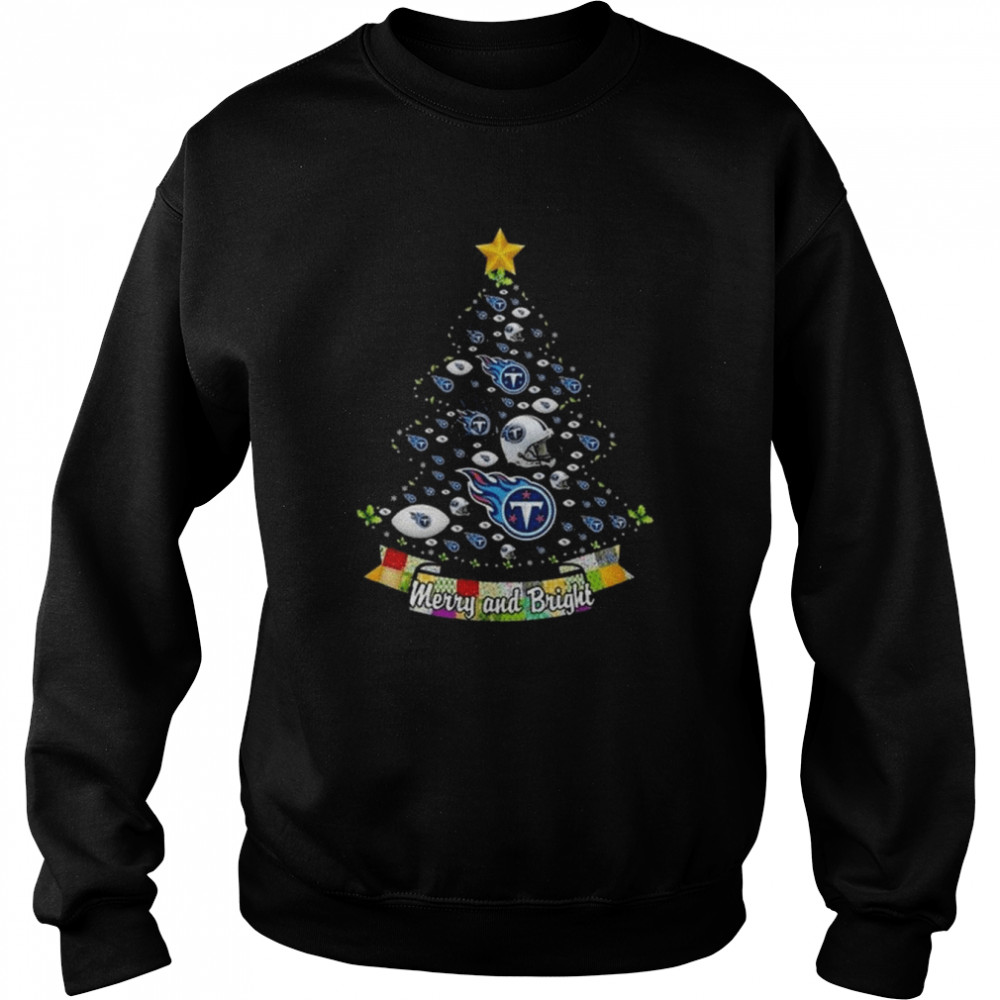 Merry And Bright Tennessee Titans NFL Christmas Tree 2022 Unisex Sweatshirt