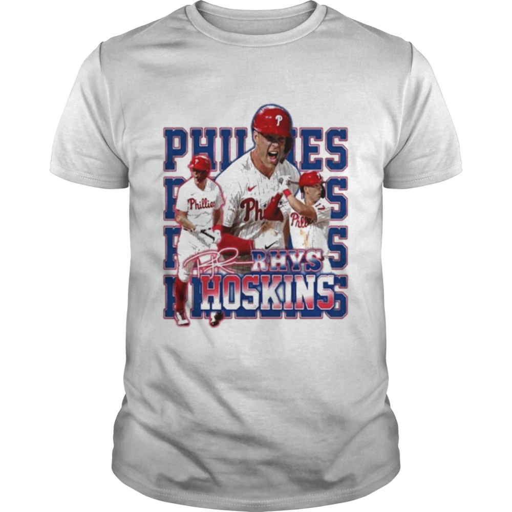 Phillies National League 2022 Rhys Hoskins signature shirt