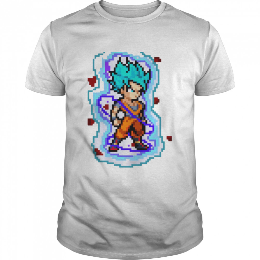 Pixel Edition Goku Super Saiyan Blue Dbz Dragon Ball shirts