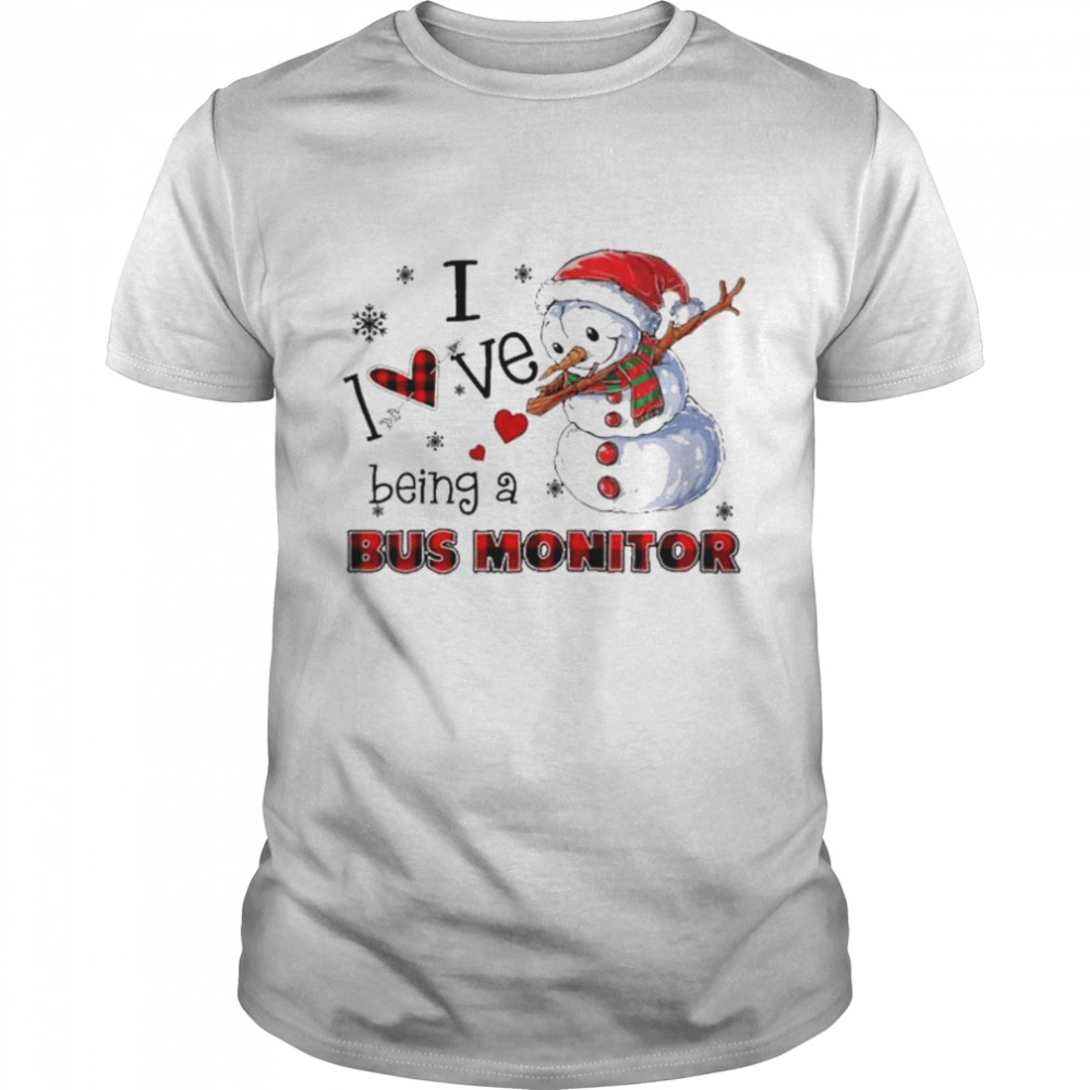 Santa Snowman Dabbing I love being a Bus Monitor Merry Christmas 2022 shirt