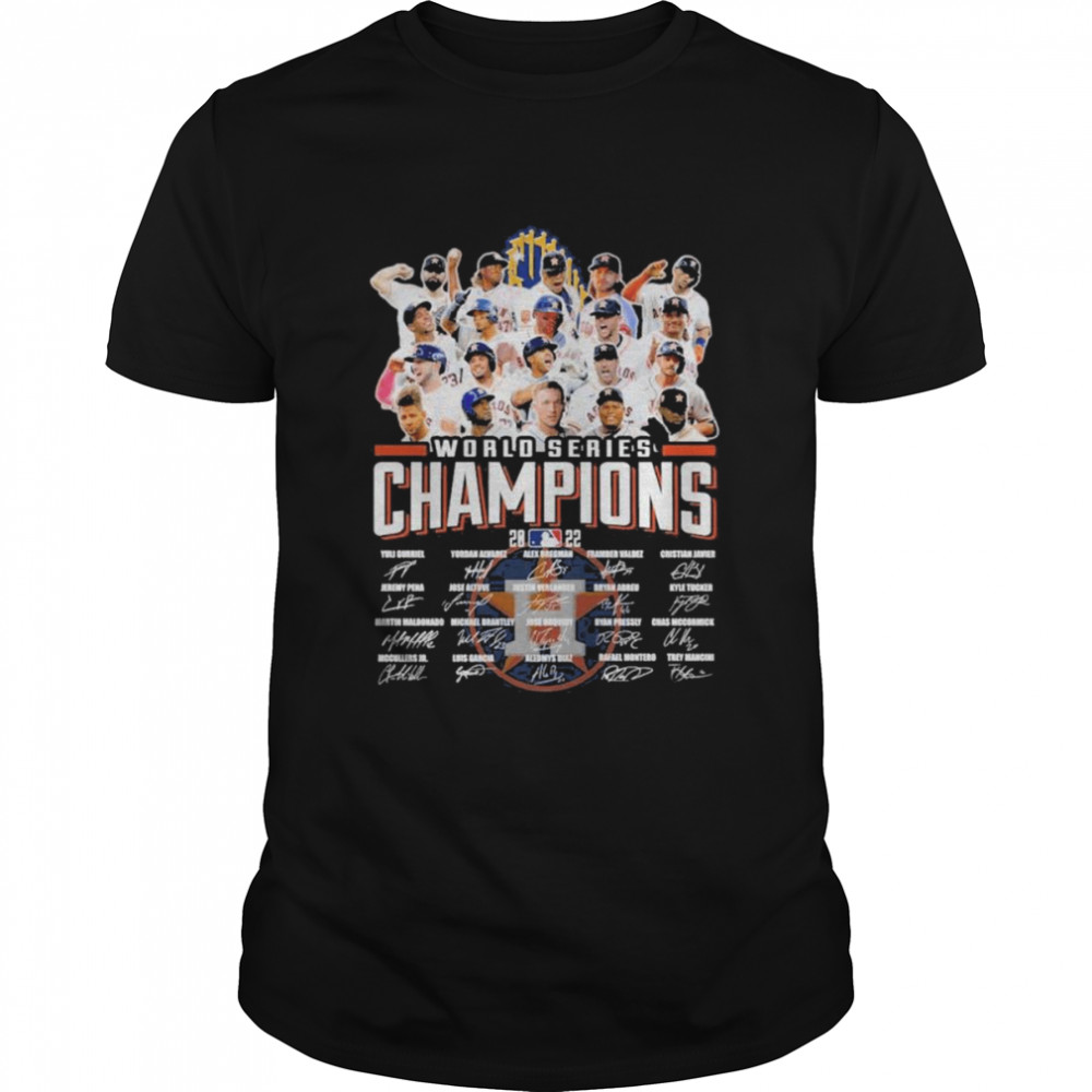 Houston Astros team World Series Champions 2022 finals signatures shirt
