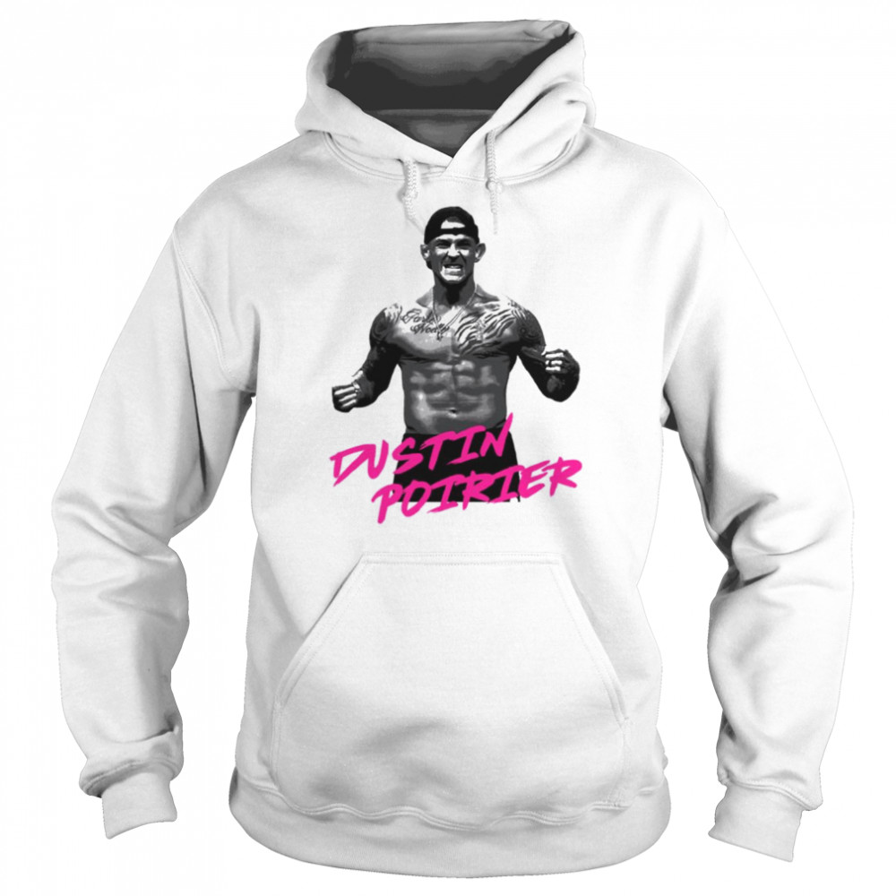 Dustin Poirier Mma Ufc Pink Text Design shirt Unisex Hoodie