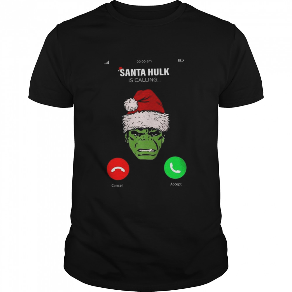 Santa Marvel Avengers Hulk Calling Christmas Shirt