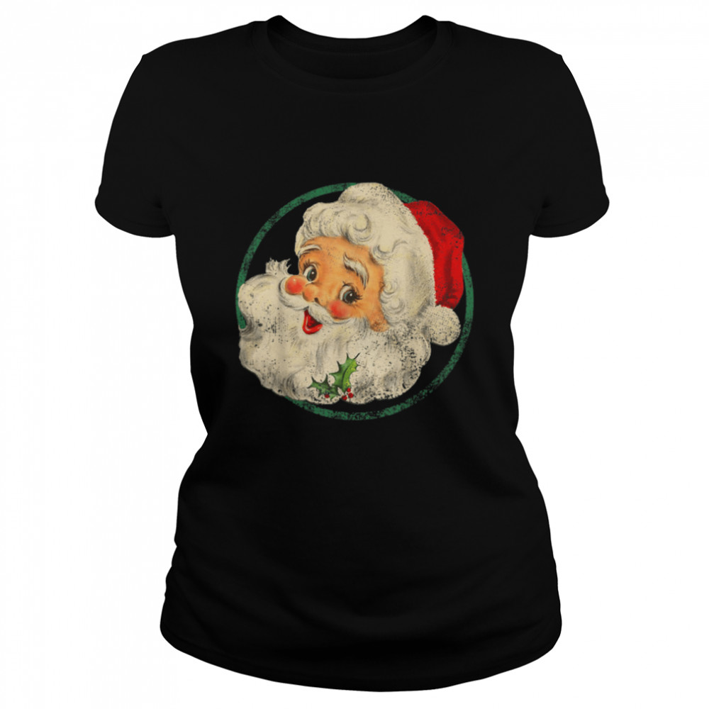 Vintage Christmas Santa Claus Face Old Fashioned T- B0BHWXMQXX Classic Women's T-shirt