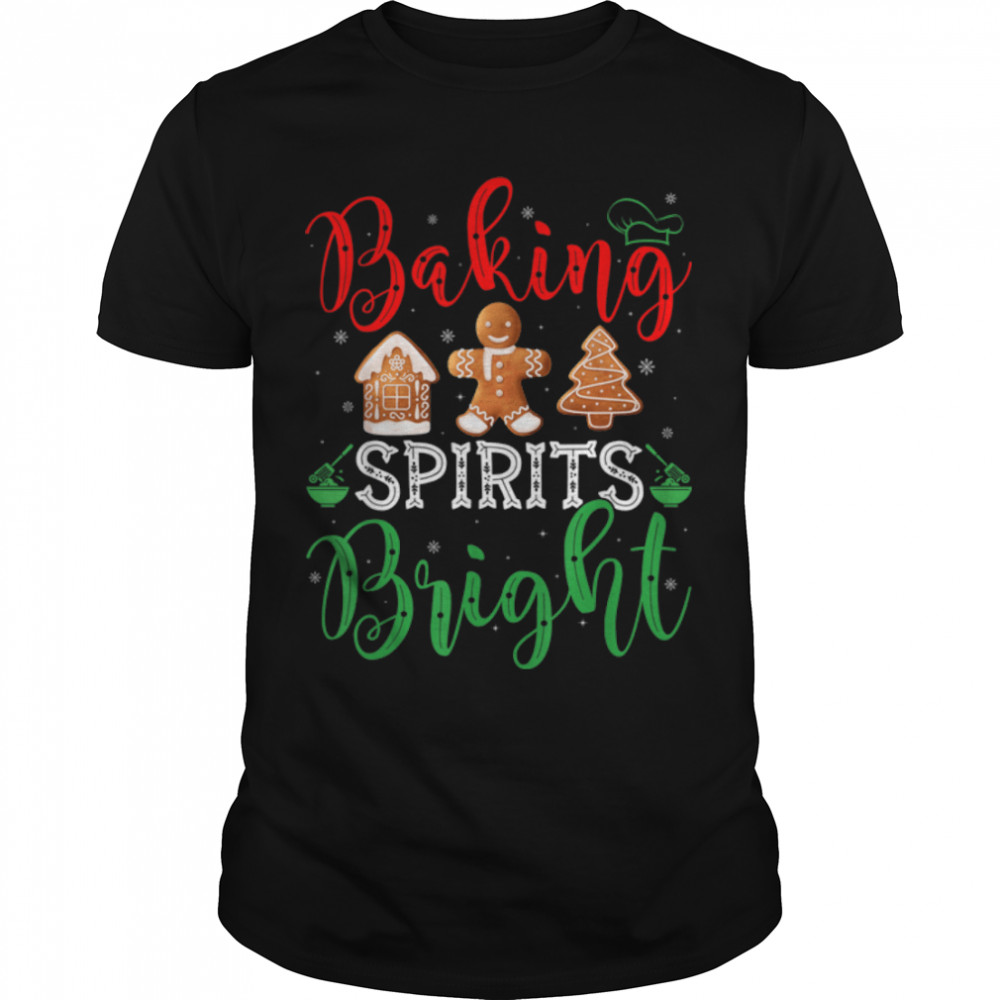 Christmas Baking Spirits Bright Cute Womens Christmas Pajama T-Shirt B0BM7TYCTHs