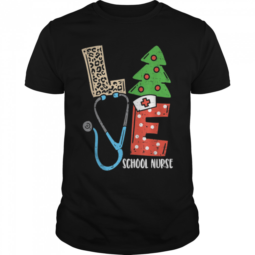 Love Stethoscope Snowflake School Nurse Christmas Scrub Xmas T- B0BM9Q75FP Classic Men's T-shirt