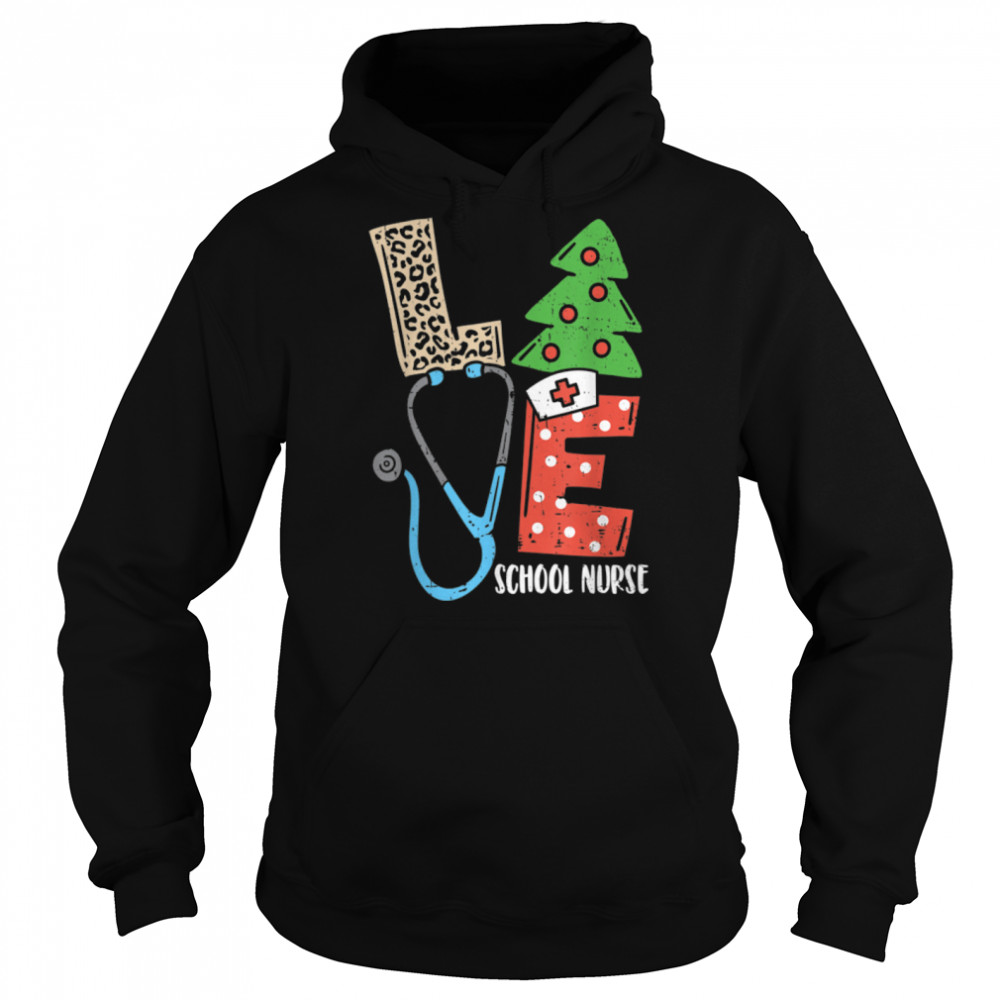 Love Stethoscope Snowflake School Nurse Christmas Scrub Xmas T- B0BM9Q75FP Unisex Hoodie