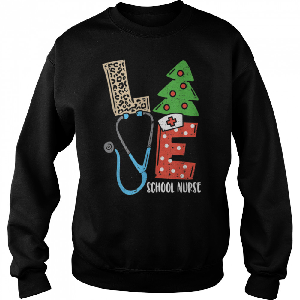 Love Stethoscope Snowflake School Nurse Christmas Scrub Xmas T- B0BM9Q75FP Unisex Sweatshirt