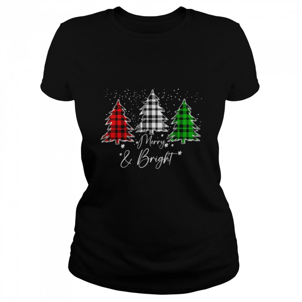 merry and bright christmas family pajamas matching T- B0BM9SHP4H Classic Women's T-shirt