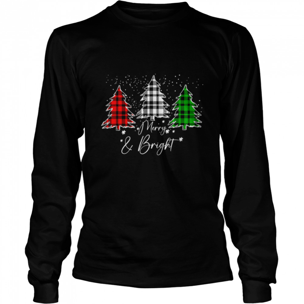 merry and bright christmas family pajamas matching T- B0BM9SHP4H Long Sleeved T-shirt