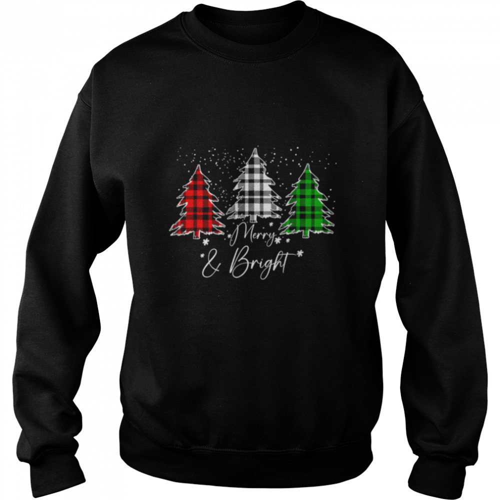 merry and bright christmas family pajamas matching T- B0BM9SHP4H Unisex Sweatshirt