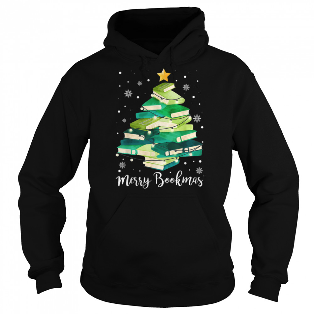 Merry Bookmas Books Pine Tree Funny Reading Lover Christmas T- B0BM9TXHLX Unisex Hoodie
