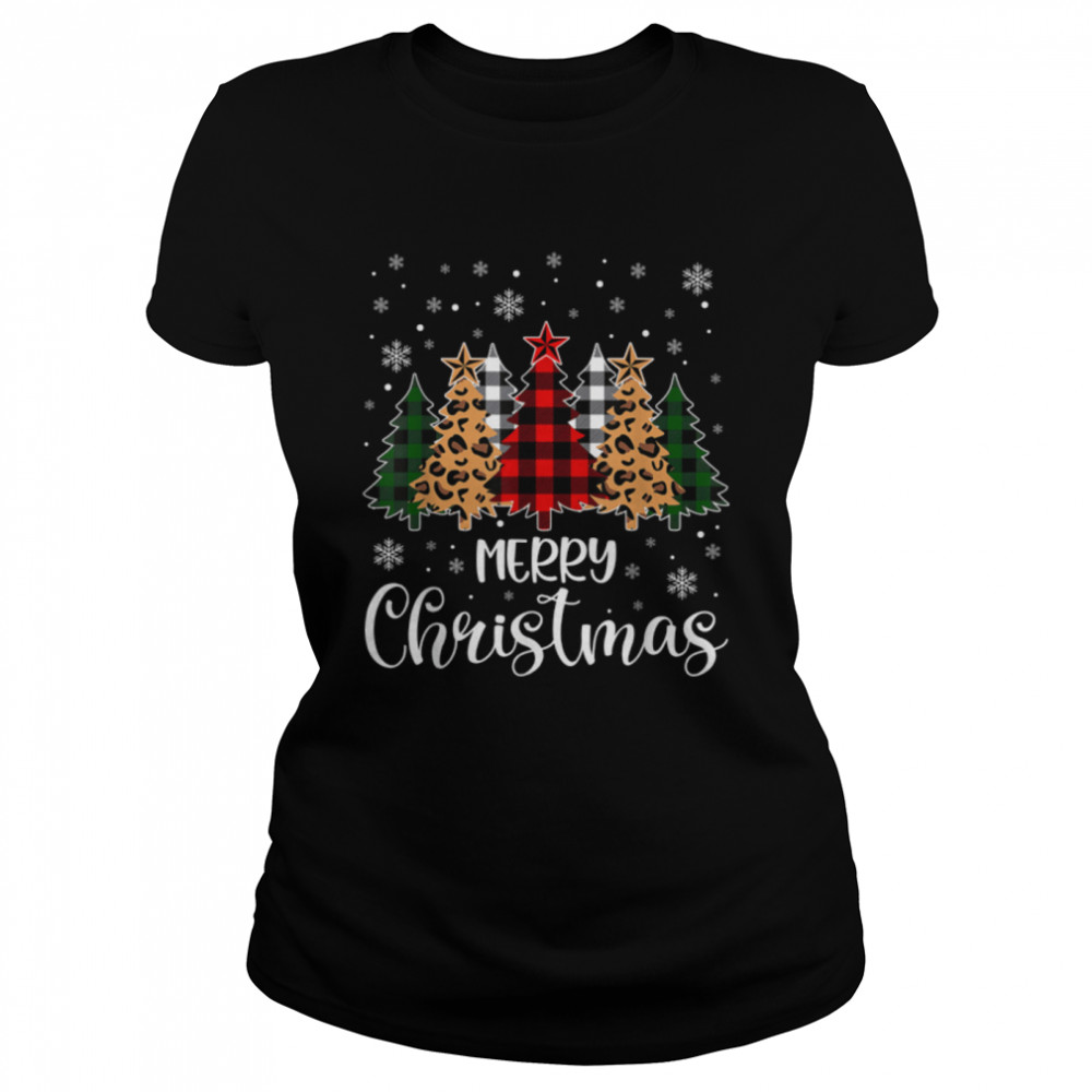 Merry Christmas Buffalo Xmas Tree Red Plaid For Men Women T- B0BM9S3J53 Classic Women's T-shirt