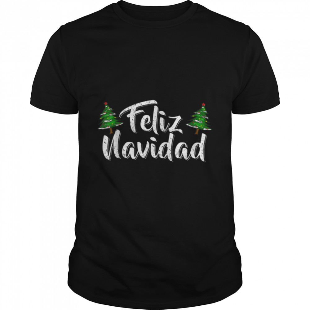 Vintage Feliz Navidad Retro Mexican Christmas Spanish Xmas T-Shirt B0BMB3HPHP