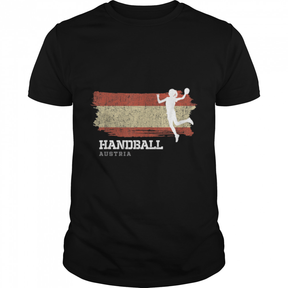 Handball Player Austria Flag Sports Womens Handball T-Shirt B0BMLJPFST