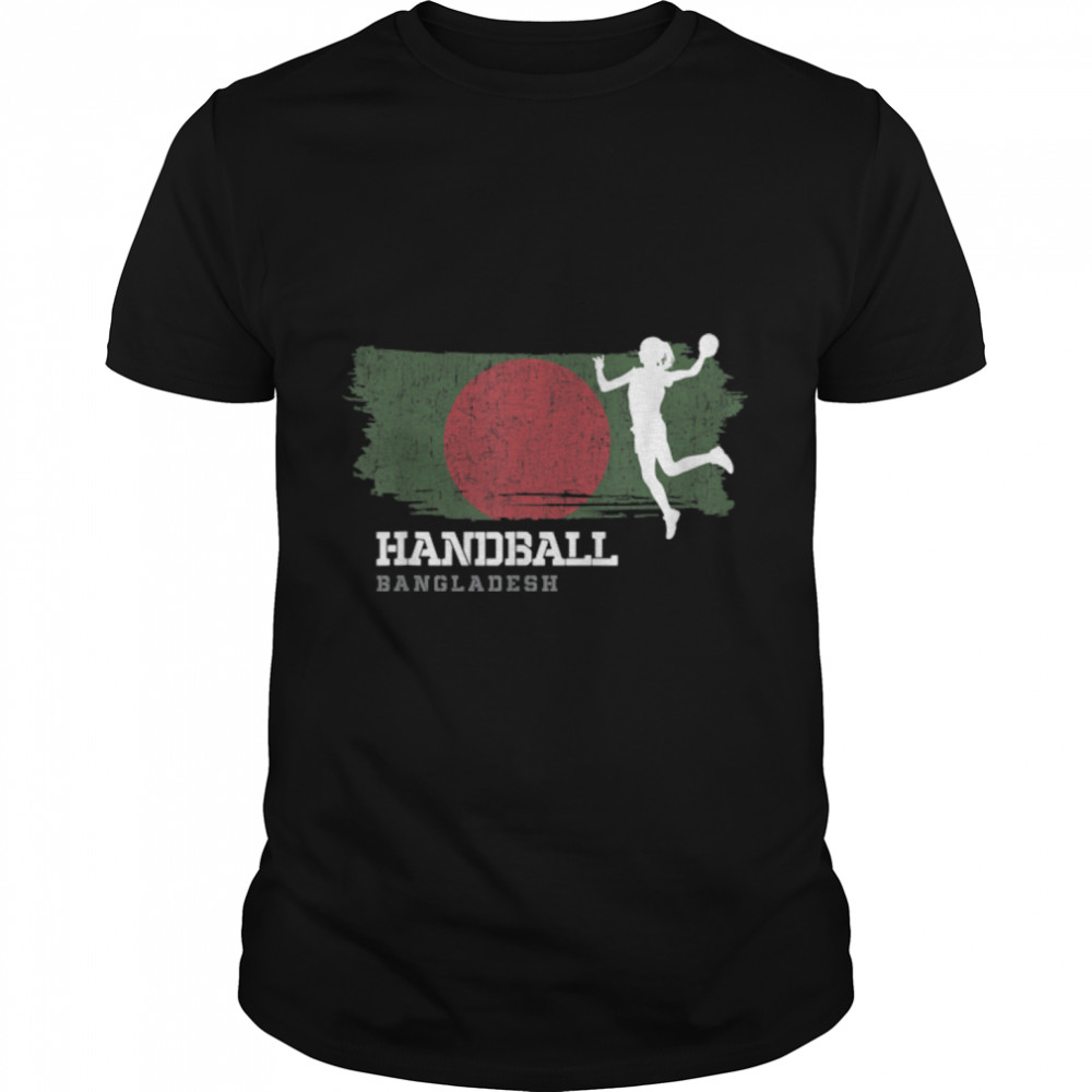 Handball Player Bangladesh Flag Sports Womens Handball T-Shirt B0BMLDY5J4