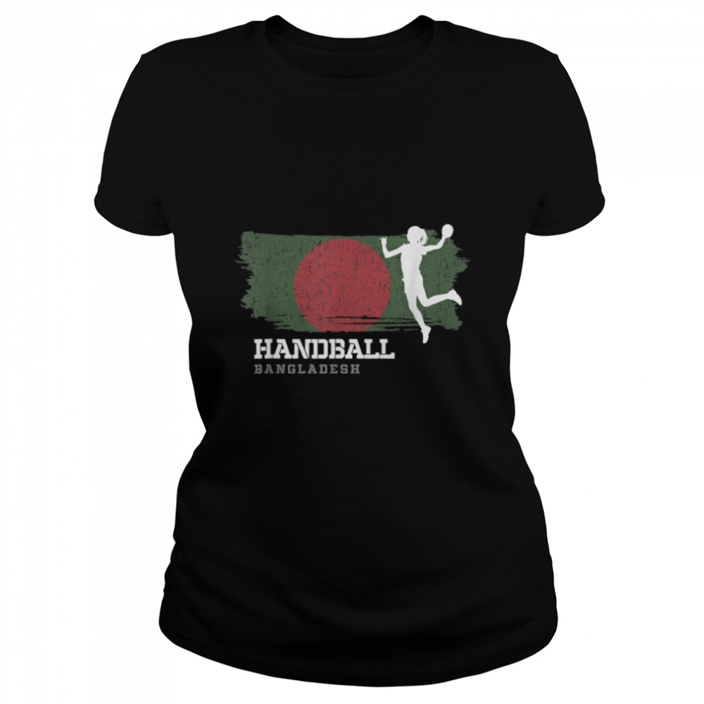 Handball Player Bangladesh Flag Sports Womens Handball T- B0BMLDY5J4 Classic Women's T-shirt