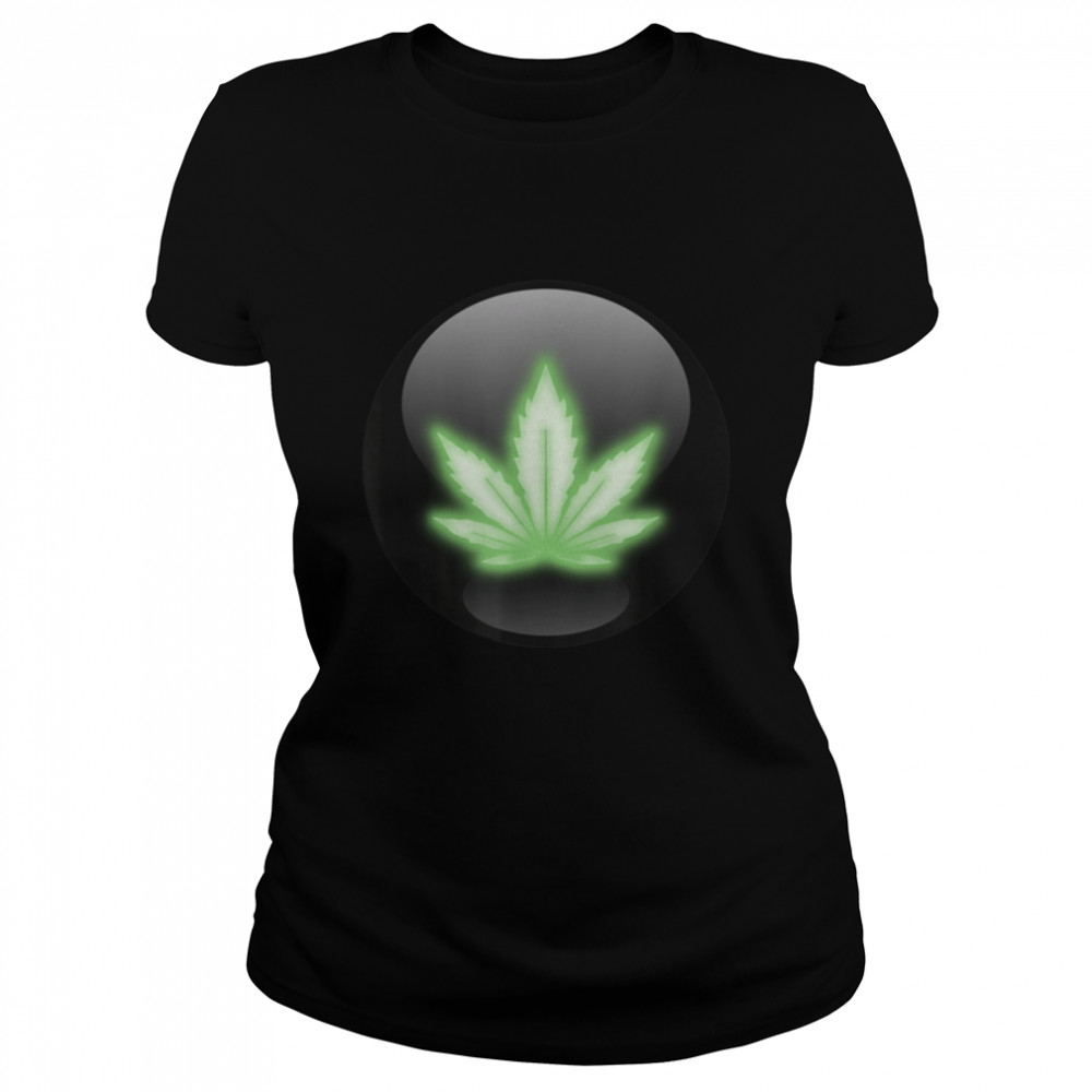 Cannabis Leaf Icon Medical Marijuana Button 420 Weed Symbol T- B0BLTD699G Classic Women's T-shirt