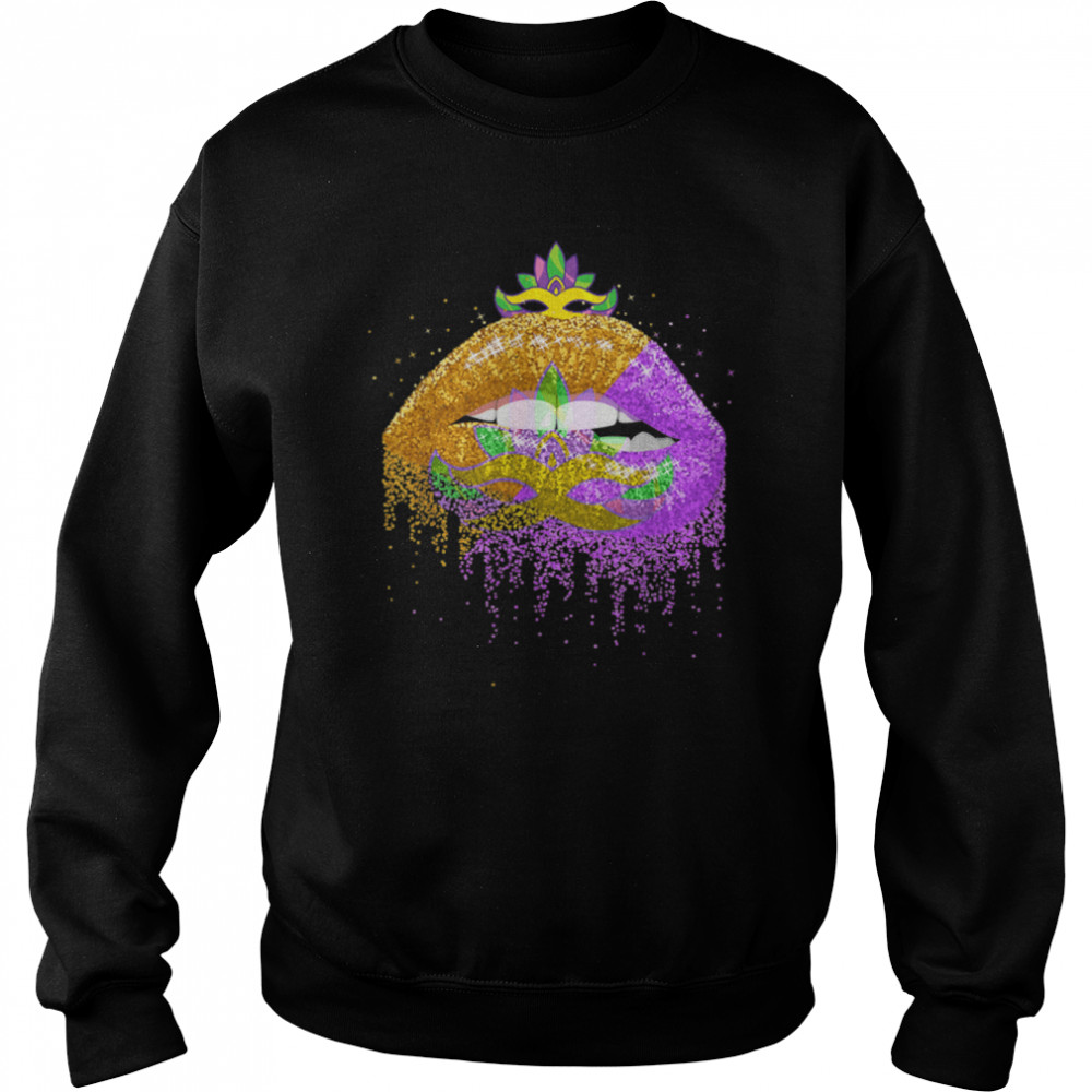 Carnival Party Costume Masquerade Lips Women Gift Mardi Gras T- B0BMLMBRLN Unisex Sweatshirt