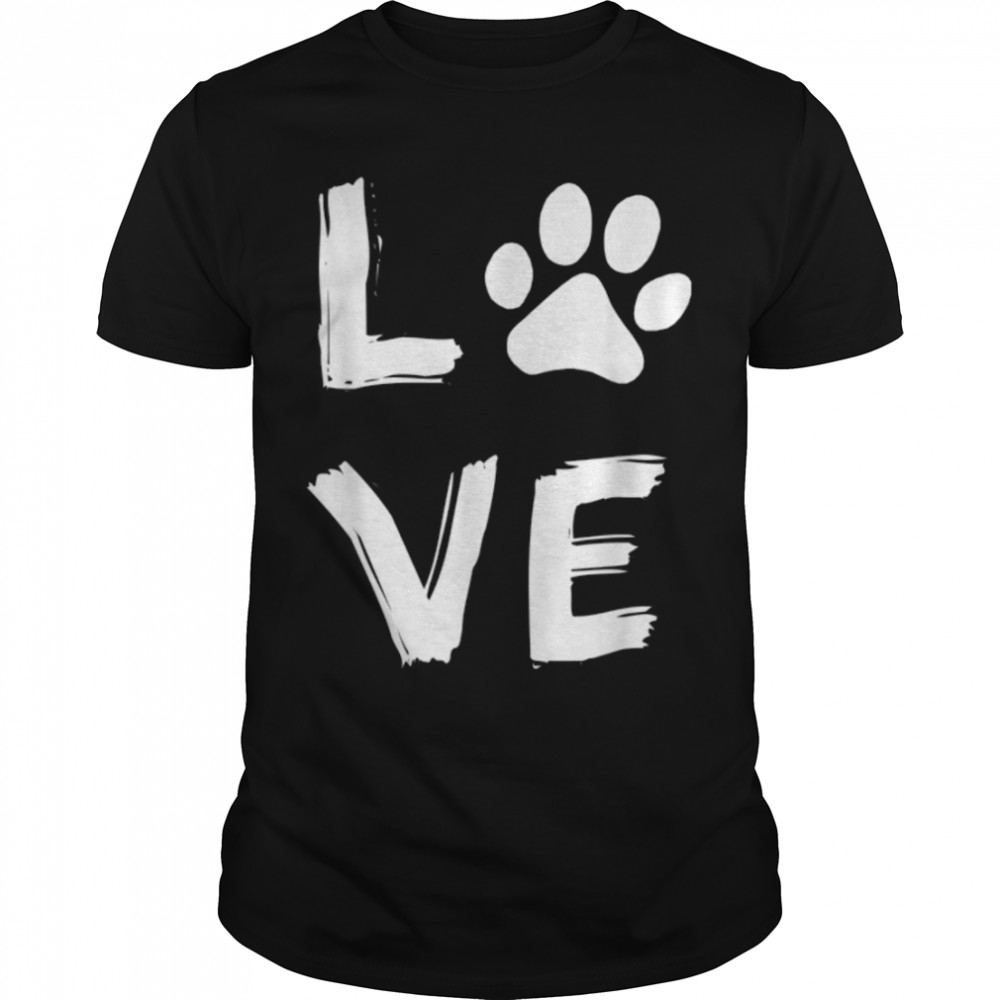 I Love Dog Paw Dog Print Dog Lover Dog Owner Dog Novelty T-Shirt B07PGBDW7Ys