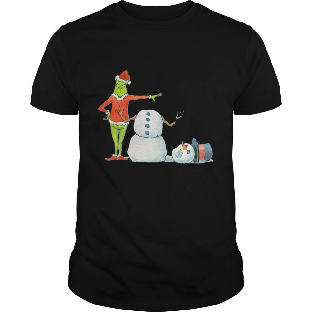 Merry Grinchmas Grinch and snowman cute christmas 2022 shirts