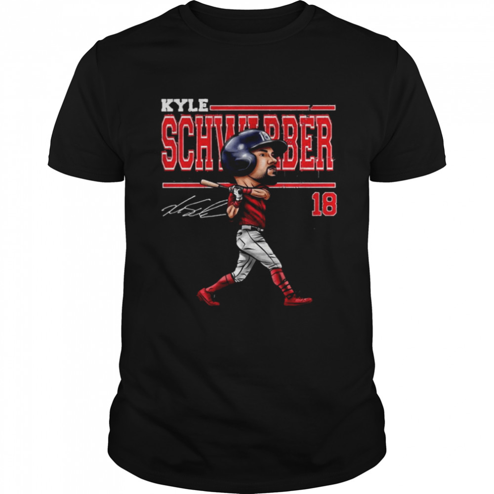 Number 18 Baseball Player Kyle Schwarber Cartoon shirts