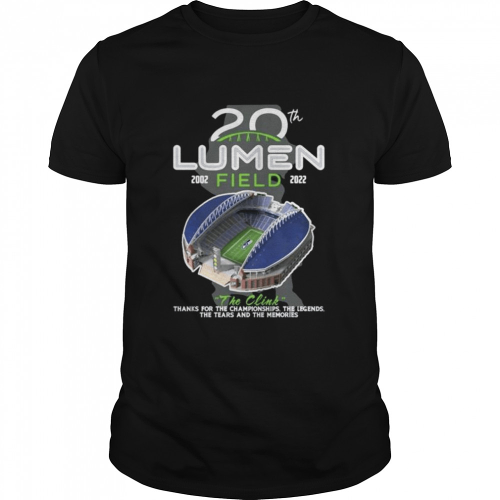 Seattle Seahawks 20th 2002-2022 Lumen Field the Clink shirt