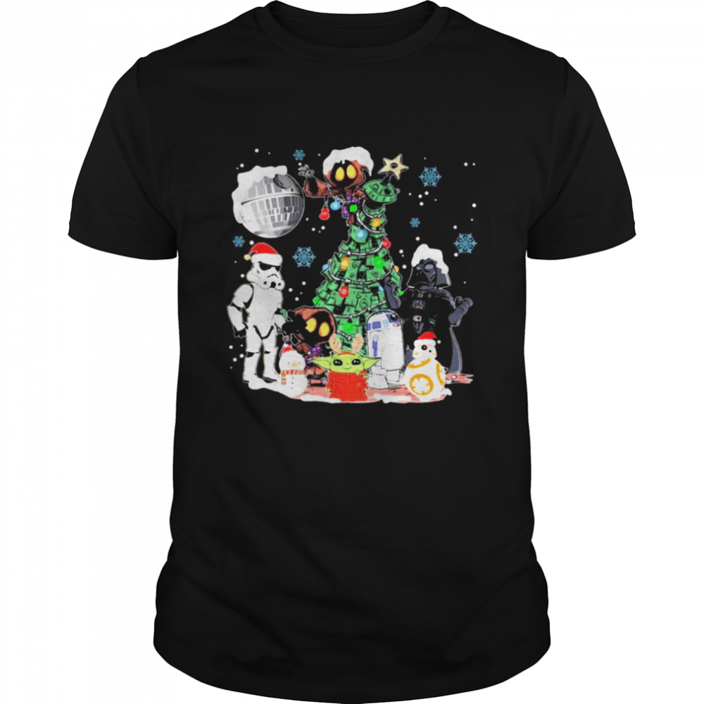 Star Wars Characters Chibi Merry Christmas light shirt